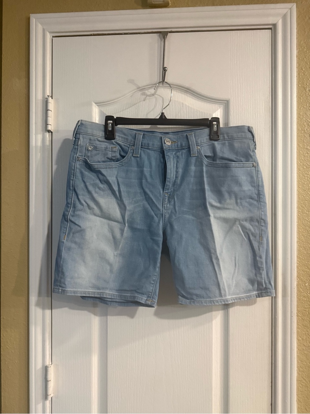 True Religion Women’s Light Blue Denim Jean Shorts - Casual Summer Staple